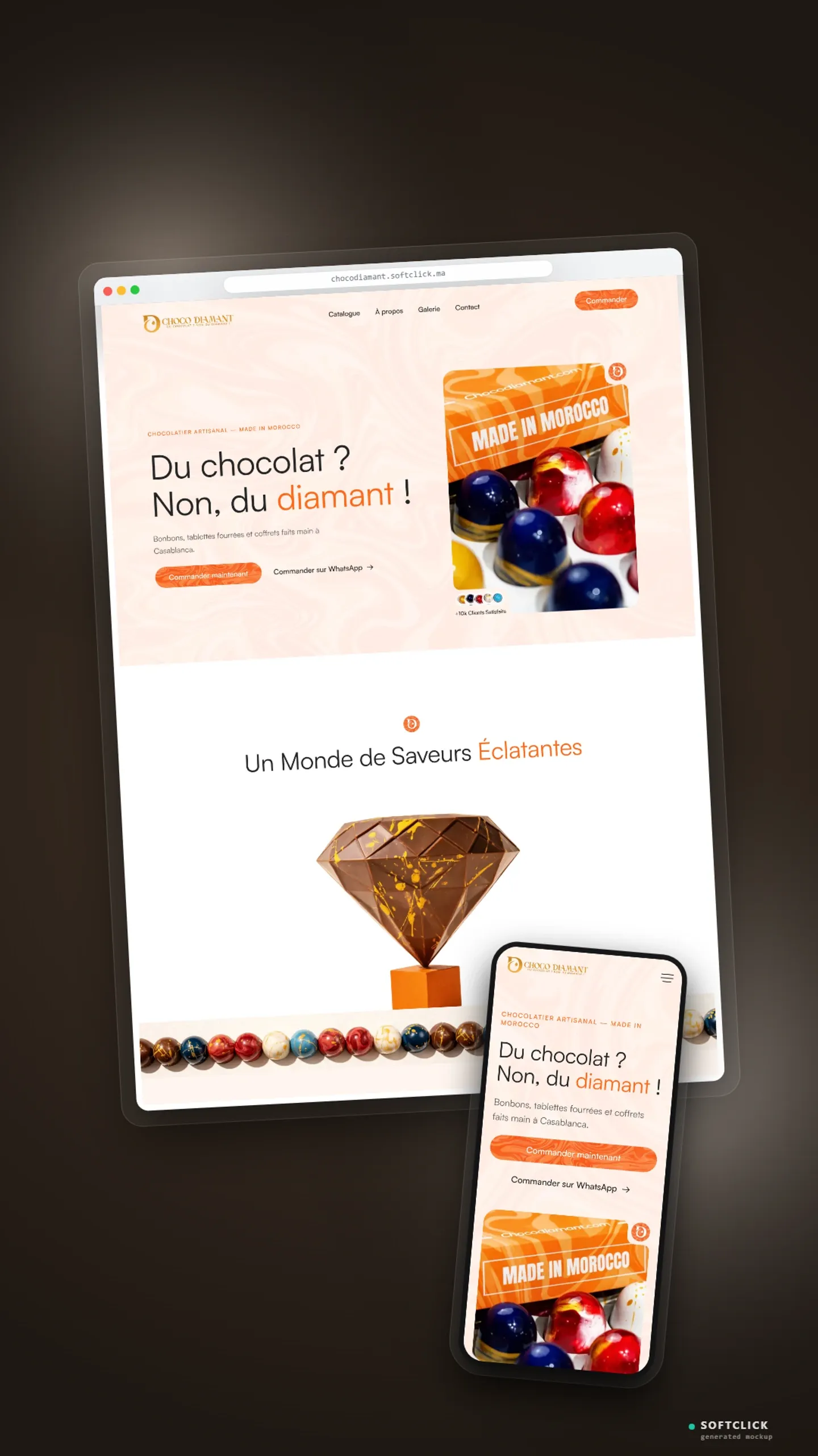 CHOCODIAMANT glassmorphism